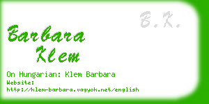 barbara klem business card